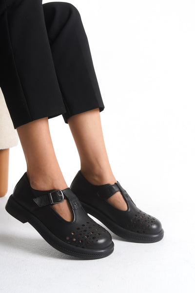 Kadın Varis Ayakkabısı – Delikli Tokalı Model V105120 | Handarte × Dr. Mery