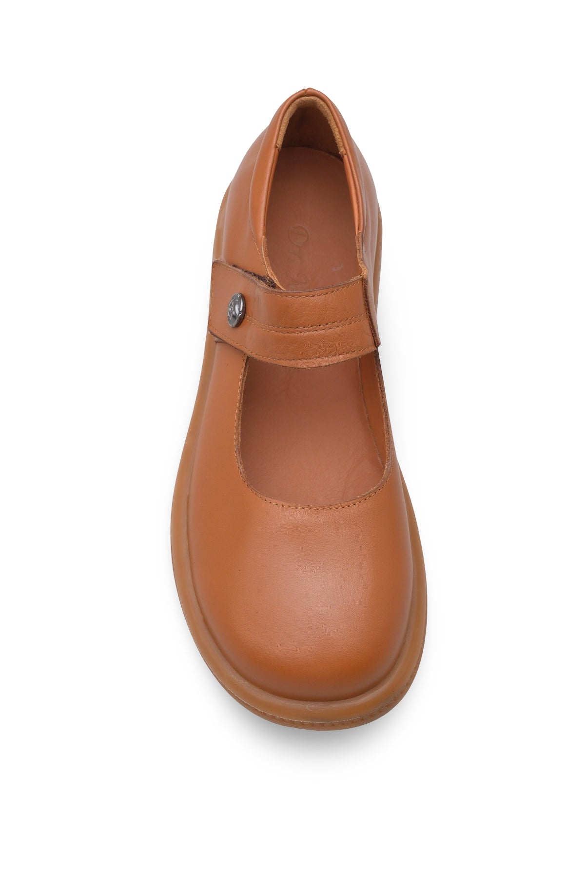 Kadın Varis Ayakkabısı – Tek Bantlı Mary Jane Model 105130 (Taba) | Handarte × Dr. Mery