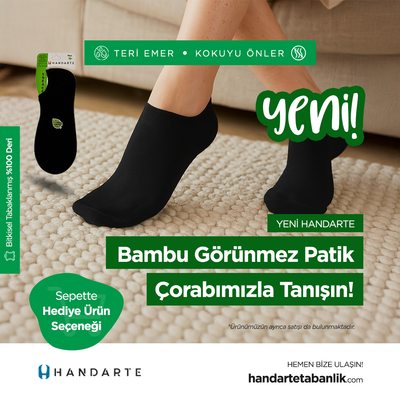 3 Çift Viskoze-Bambu Görünmez Patik Çorap Paketi | Handarte®