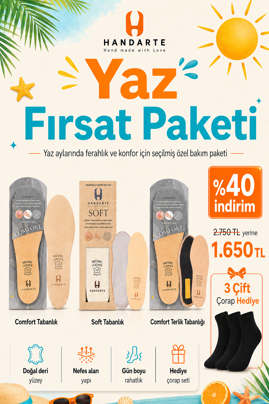 Handarte Tabanlık Yaz Fırsat Paketi %40 İndirimli | Handarte®