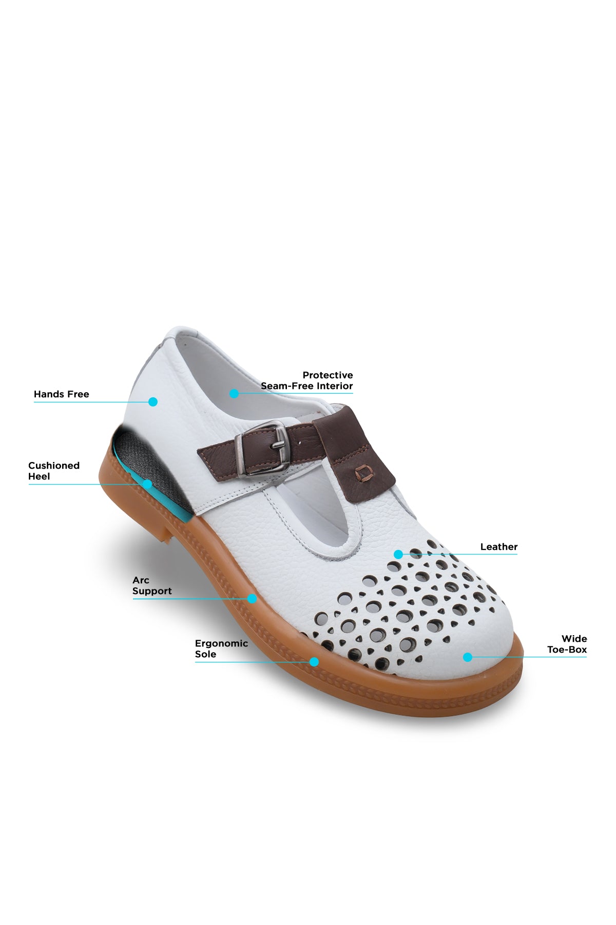 Kadın Diyabet Ayakkabısı – Tokalı Delikli Mary Jane D105120 | Handarte × Dr. Mery