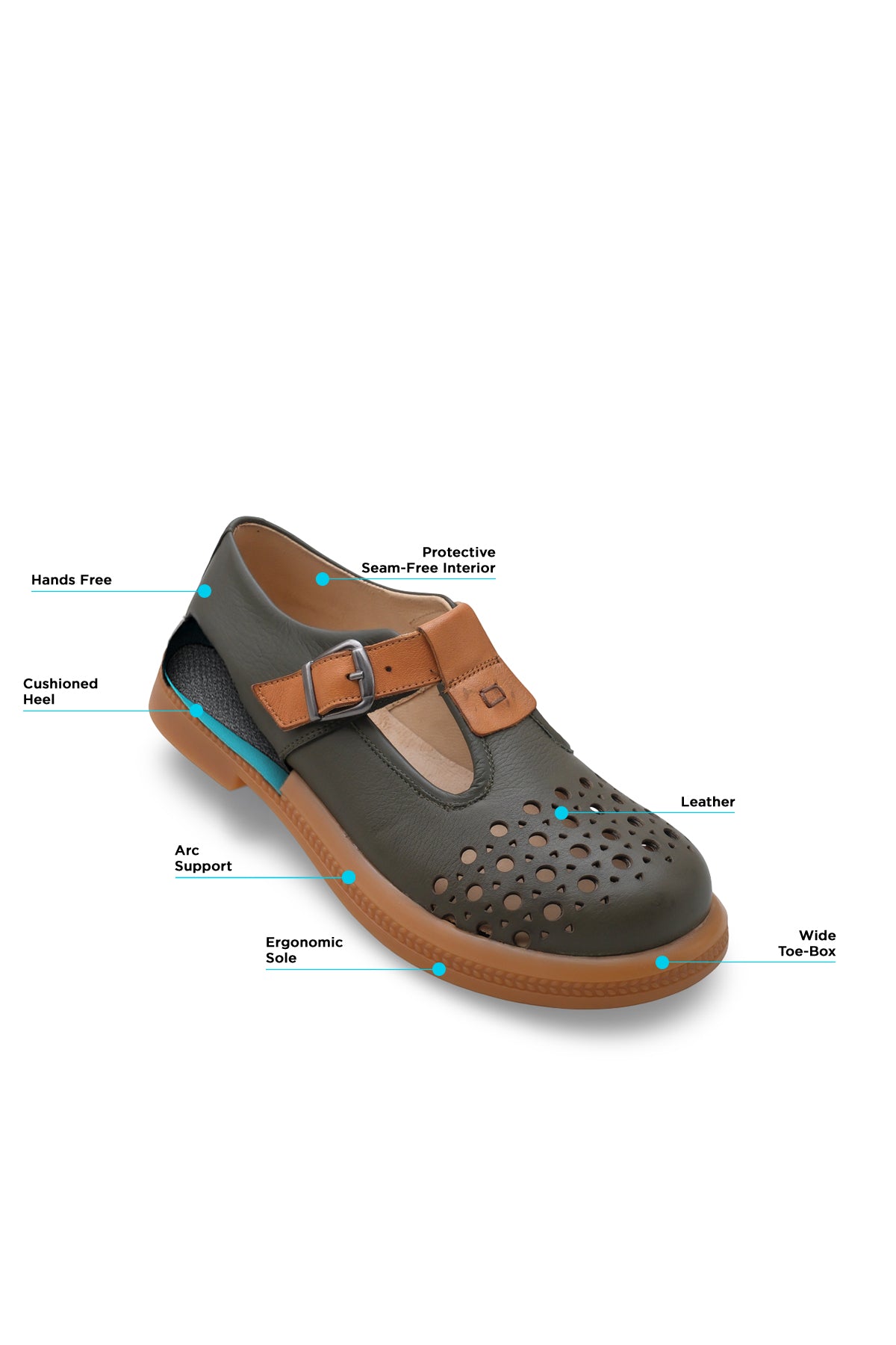 Kadın Diyabet Ayakkabısı – Tokalı Delikli Mary Jane D105120 | Handarte × Dr. Mery