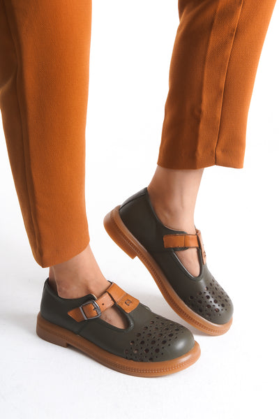 Kadın Varis Ayakkabısı – Delikli Tokalı Model V105120 | Handarte × Dr. Mery