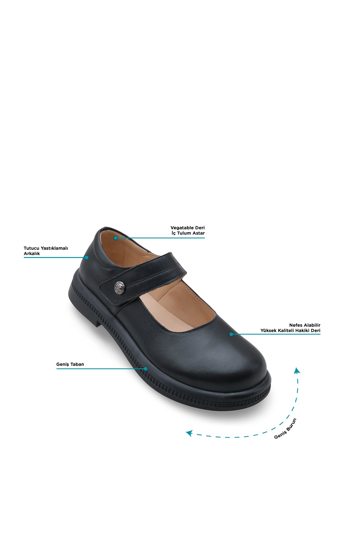 Kadın Diyabet Ayakkabısı – Mary Jane (Bantlı) D105130 | Handarte × Dr. Mery