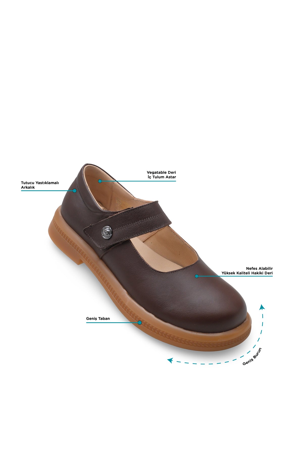 Kadın Diyabet Ayakkabısı – Mary Jane (Bantlı) D105130 | Handarte × Dr. Mery