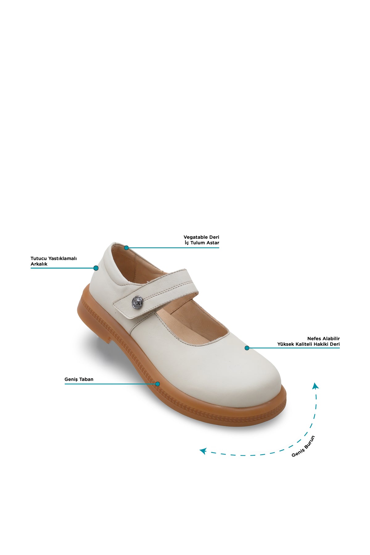 Kadın Diyabet Ayakkabısı – Mary Jane (Bantlı) D105130 | Handarte × Dr. Mery