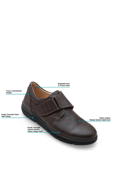 Erkek Diyabet Ayakkabısı – Geniş Bantlı Konfor Ayakkabı D827050 | Handarte × Dr. Mery