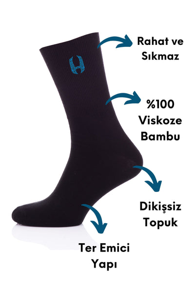 6 Çift Viskoze-Bambu Bilek-Üstü Çorap Paketi | Handarte®