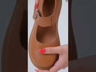 Kadın Varis Ayakkabısı – Tek Bantlı Mary Jane Model 105130 (Taba) | Handarte × Dr. Mery